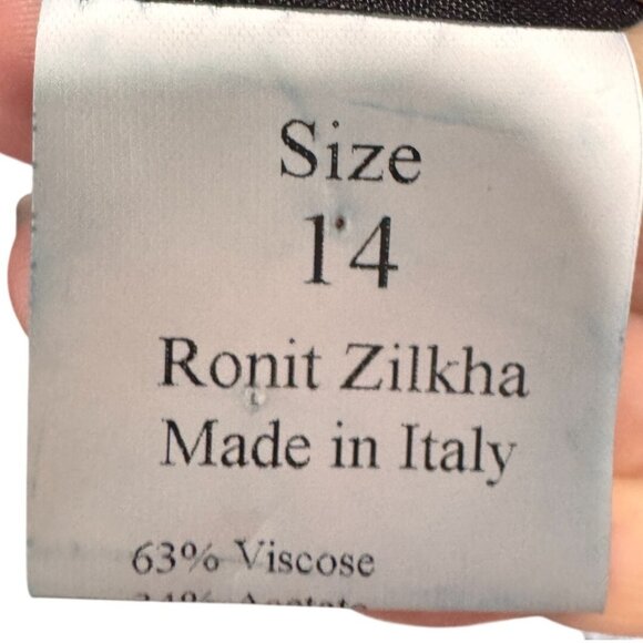 Ronit Zilkha Womens Blazer Black Jacket Suit size 14‎ viscose Made in Italy - Picture 3 of 6